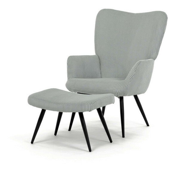 Křeslo s taburetkou Laruigo (modrá)