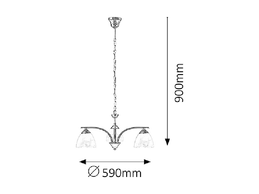 Lustr Tristan 7203 (saténová chromová + rýžové kamenné sklo)