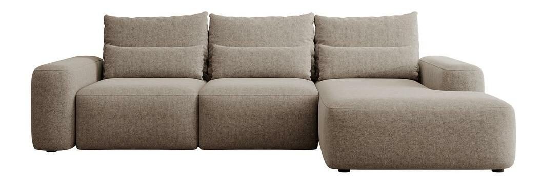 Rohová sedací souprava Carlito (P) (béžová + černá)