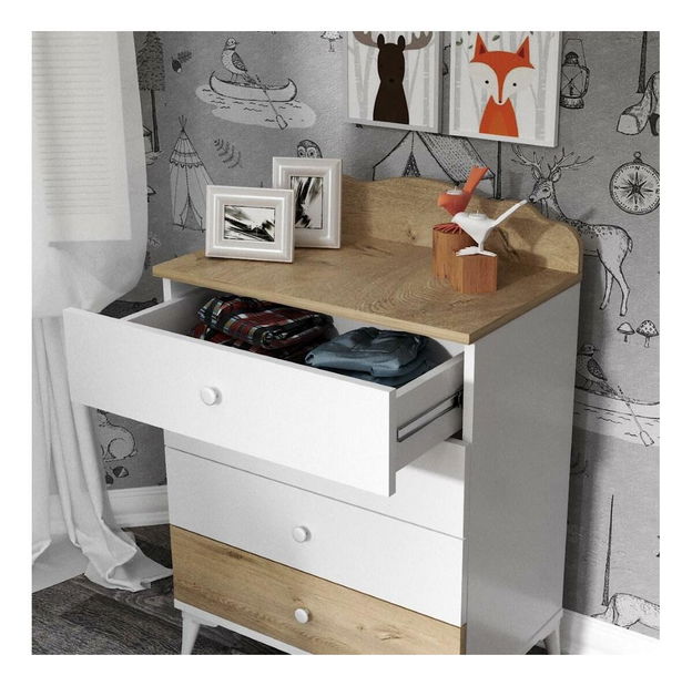 Jednolůžková postel 90 cm Sabese 3 (dub + bílá) (s roštem)