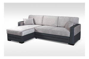 Rohová sedací souprava Antura (světle šedá + černá) (L)