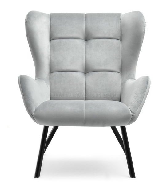 Designové křeslo Norweien (šedá + zlatá)