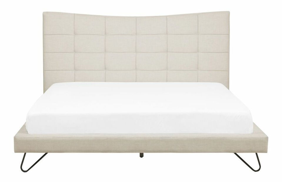 Manželská postel 160 cm LANEL (s roštem) (béžová)