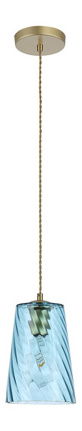 Závěsné svítidlo Asisite (zlatá + modrá)