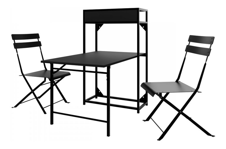 Zahradní set Naveran (černá) (pro 2 osoby)