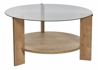 Konferenční stolek Claro S (dub safírový + sklo)