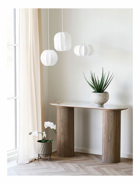 Konzolový stolek Alomeria 6 (bílá + hnědá)