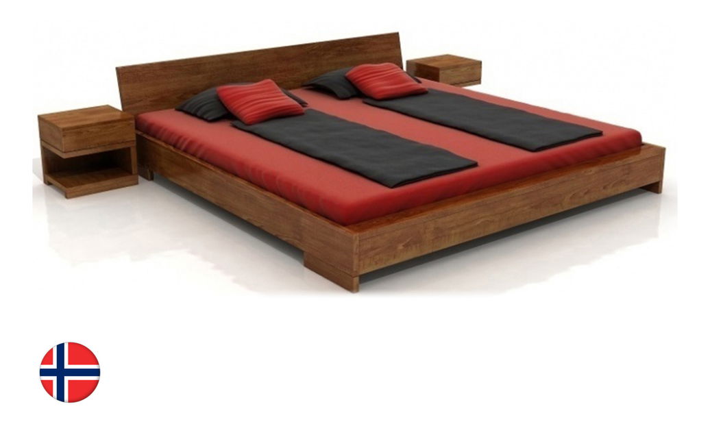 Manželská postel 200 cm Naturlig Lekanger (borovice) (s roštem)