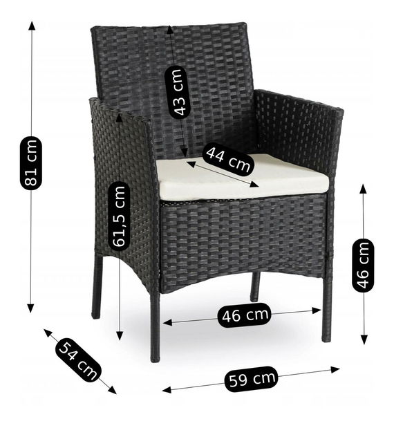 Zahradní set Manta (černá + béžová) (pro 4 osoby)