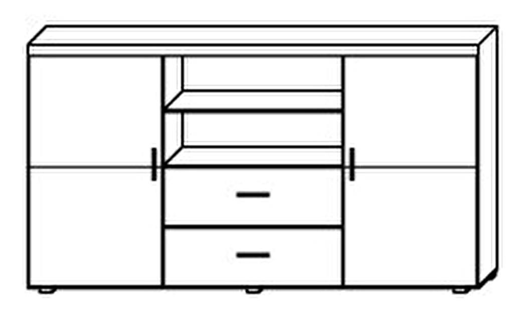 Komoda Salford S5 (švestka + grafit)