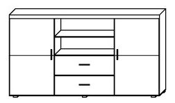 Komoda Salford S5 (švestka + krémová)