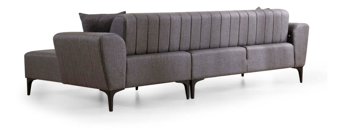 Rohová sedačka Hamletta (P) (tmavě šedá + černá)