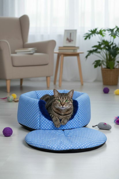 Pelíšek pro kočky Bepa 3 (modrá)