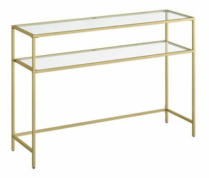Konzolový stolek Byat 4 (zlatá + sklo)