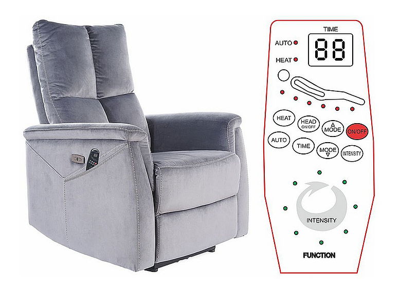 Masážní křeslo Noel (šedá)