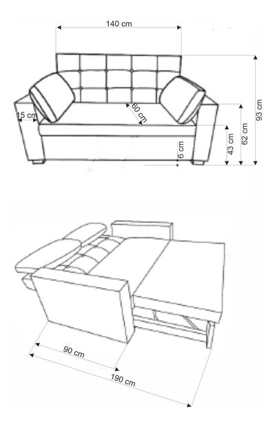 Pohovka dvousedačka Paulito (šedá)
