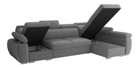 Rohová sedačka Gozo LCP (tmavě šedá) (s úl. prostorem) (P)