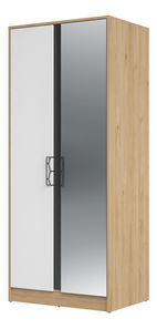 Šatní skříň Mussun 70 (ořech americký jackson + bílá matná + grafit matný)