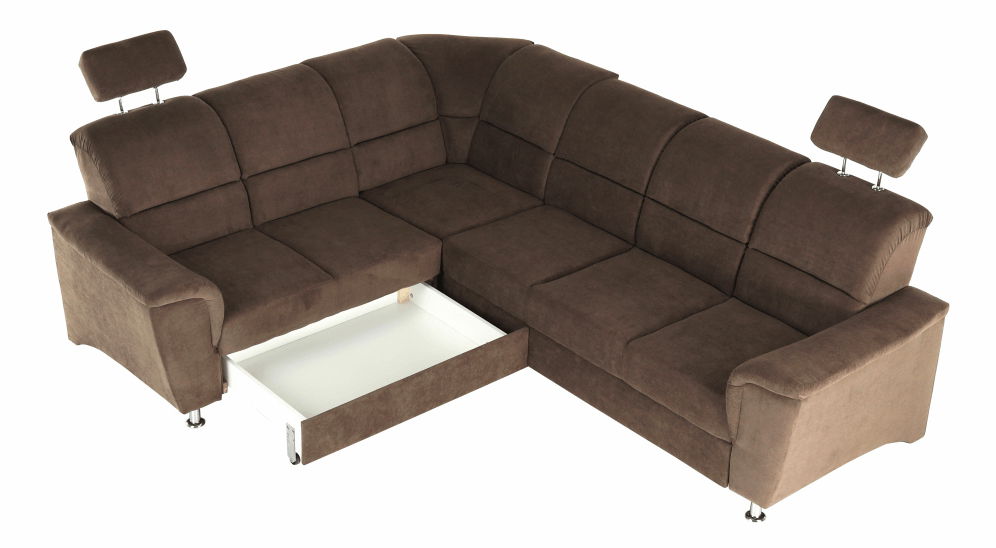 Rohová sedací souprava Stan (hnědá) (L)