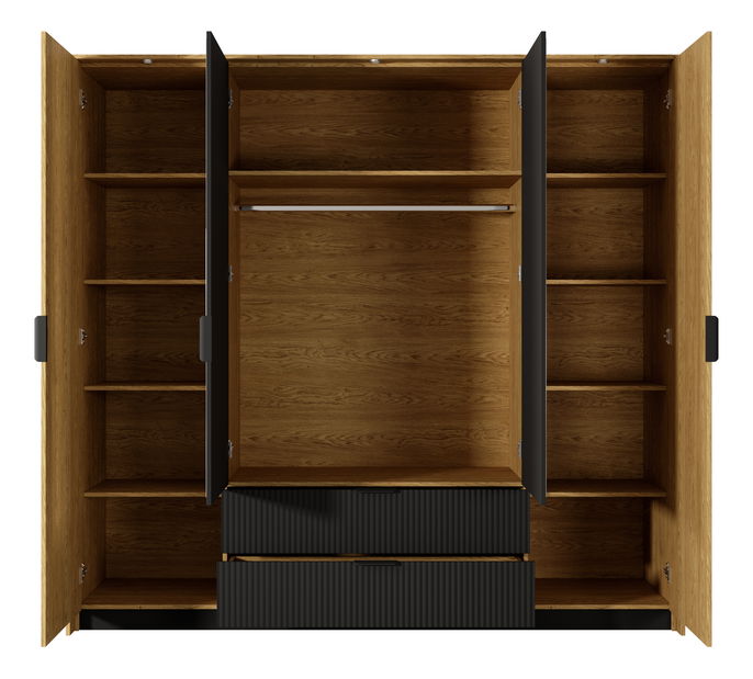 Šatní skříň Balneo (dub baltic + černá)