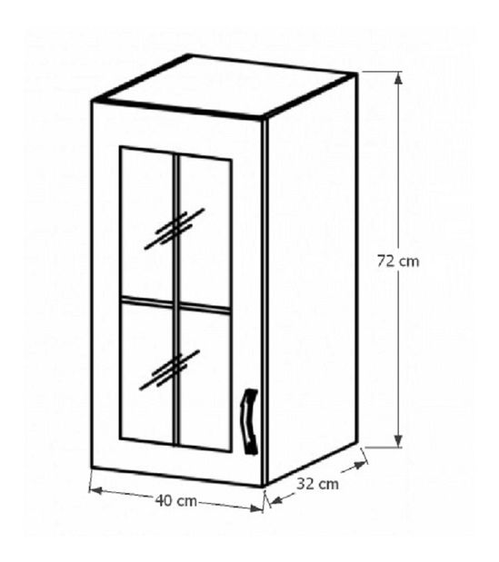 Horní kuchyňská skříňka se sklem G40SL Sillina (sosna andersen)