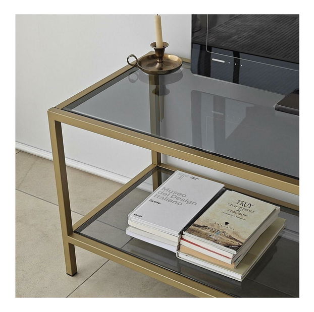 TV stolek Sibade 2 (tmavě šedá + zlatá)