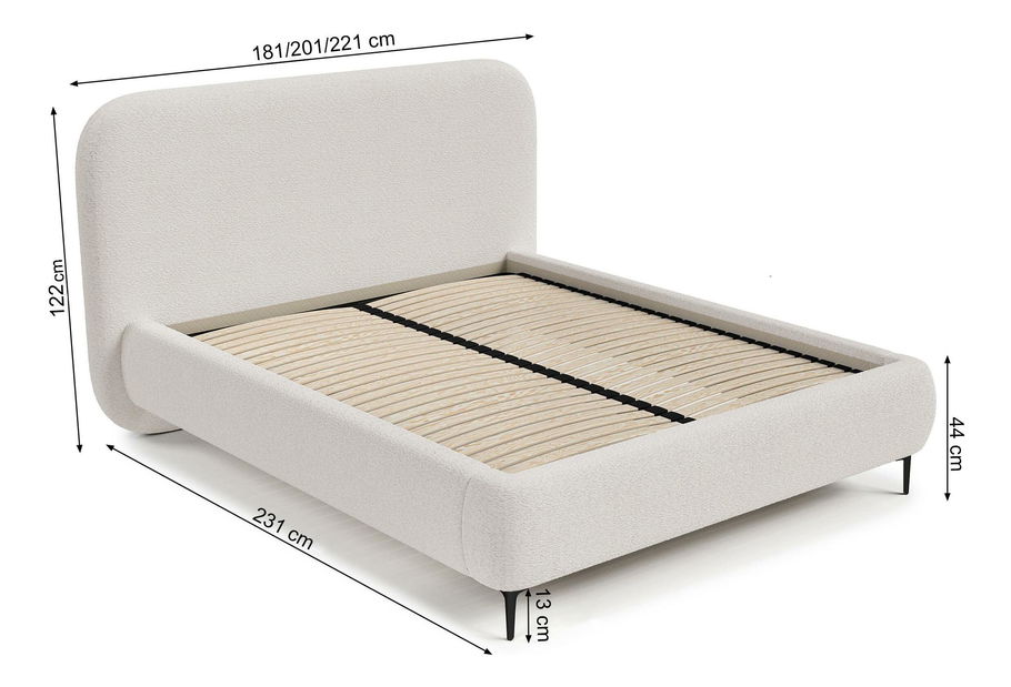 Manželská postel 180 cm Mononoke (s roštem) (béžová + černá) *výprodej