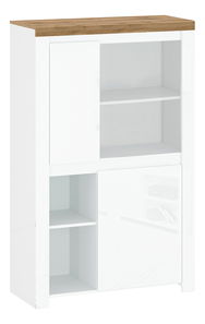 Regál Vilgi 2D (lesk bílý + dub wotan)