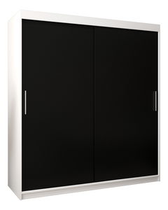 Šatní skříň 180 cm Toki (Bílá matná + Černá matná)
