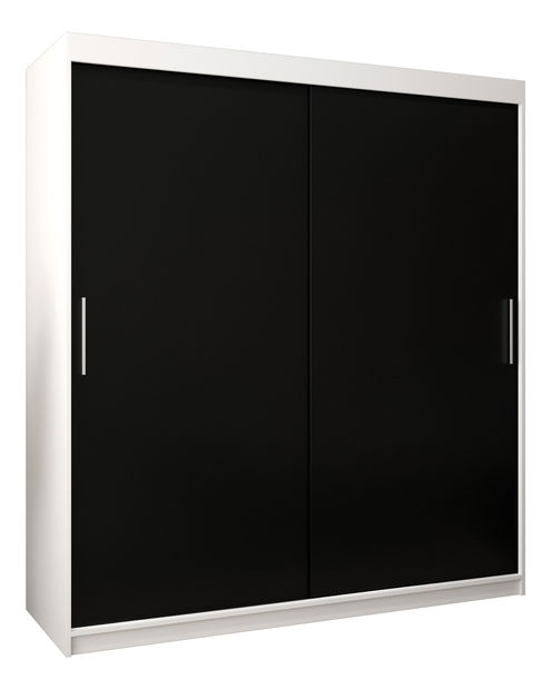Šatní skříň 180 cm Toki (Bílá matná + Černá matná)