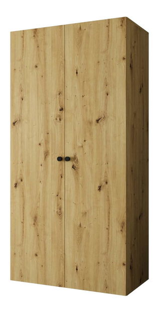Šatní skříň 100 cm Parna 1 (dub artisan + černá)