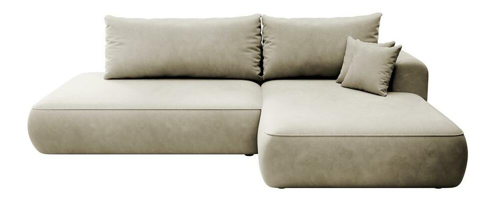 Rohová sedací souprava Fergie (P) (béžovošedá světlá + černá)