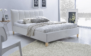 Manželská postel 160 cm Sherill (bílá) (s roštem)