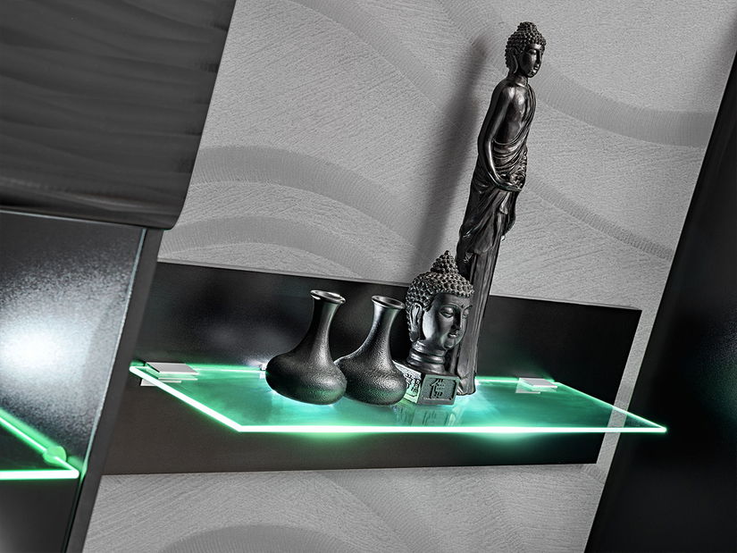 Obývací stěna Bolivar 4 (černá + lesklá fólie)