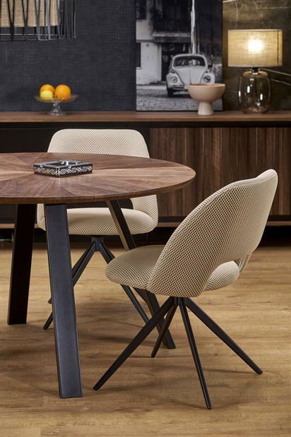 Jídelní stůl Dannon (ořech + černá) (pro 4 osoby)