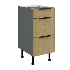 Dolní kuchyňská skříňka Carminia 40 D 3S BB PREMIUM BOX (dub cremona + antracit)