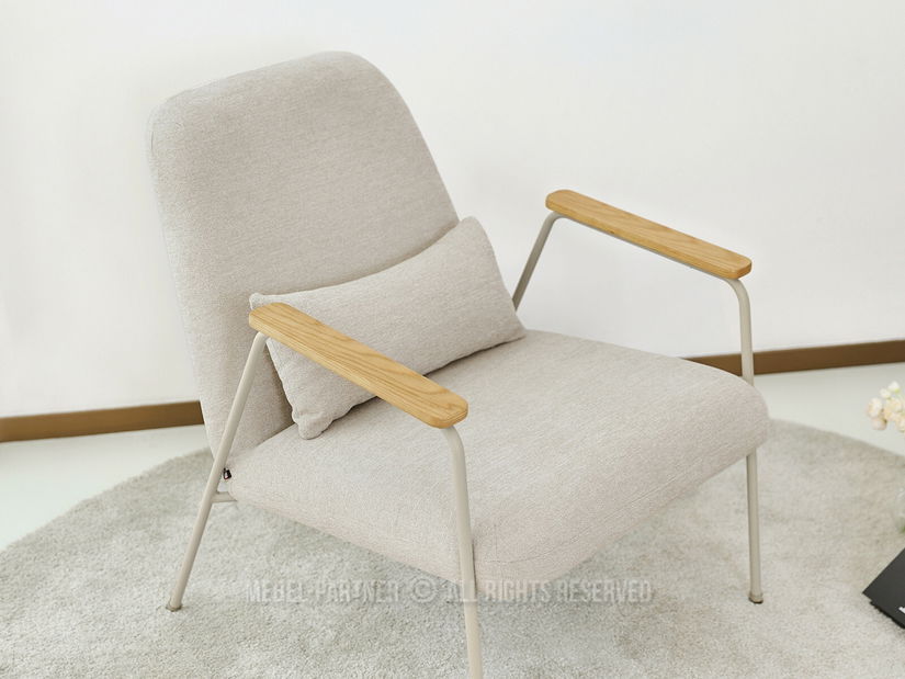 Relaxační křeslo Elesenta (dub + béžová)