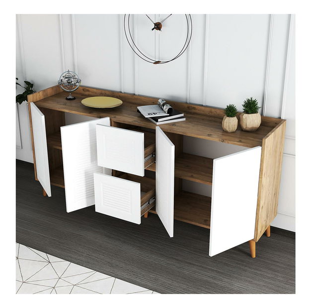  Konzolový stolek Pavelu 2 (bílá + natural)