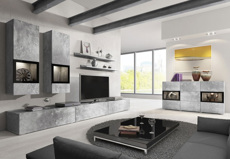 Vitrína Berle Typ 26 (světlý beton)