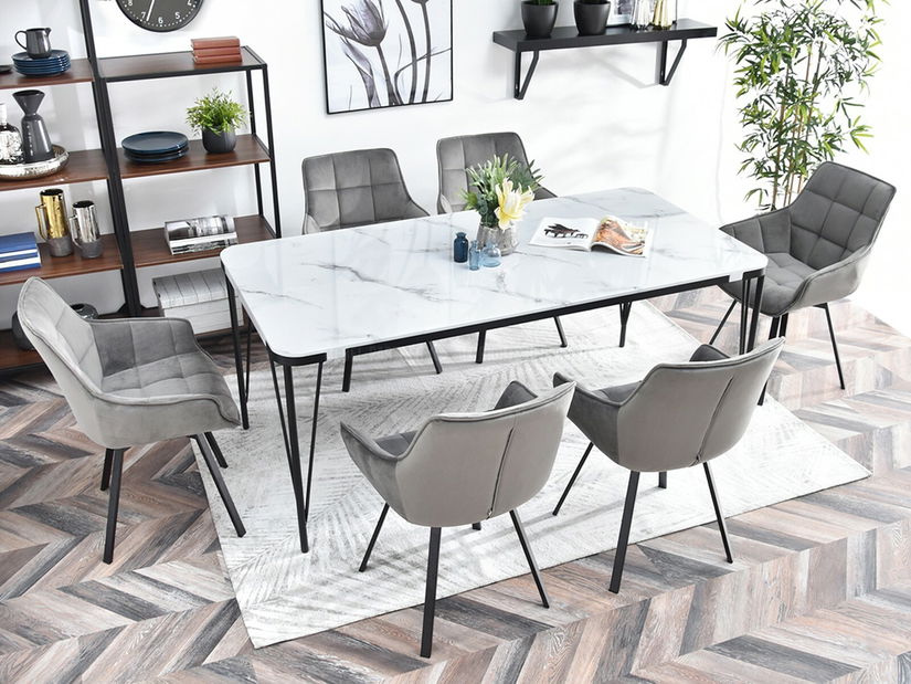 Židle Aranbura (šedá + chromová)