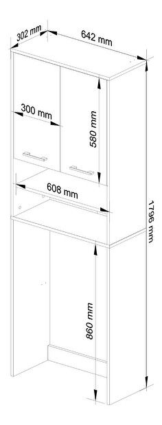 Skříňka na pračku Farid TYP5 (wenge + dub sonoma)