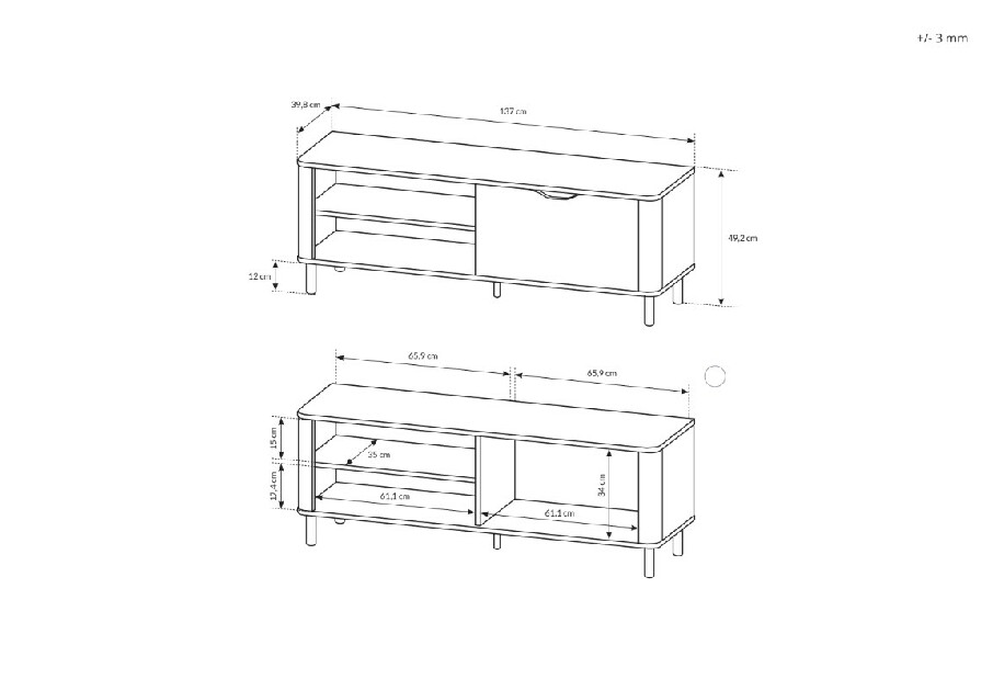 TV stolek/skříňka Soho S6 (dub craft zlatý)