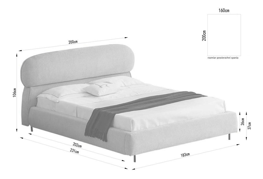Manželská postel 160 cm Asesora 160 (béžová + černá)