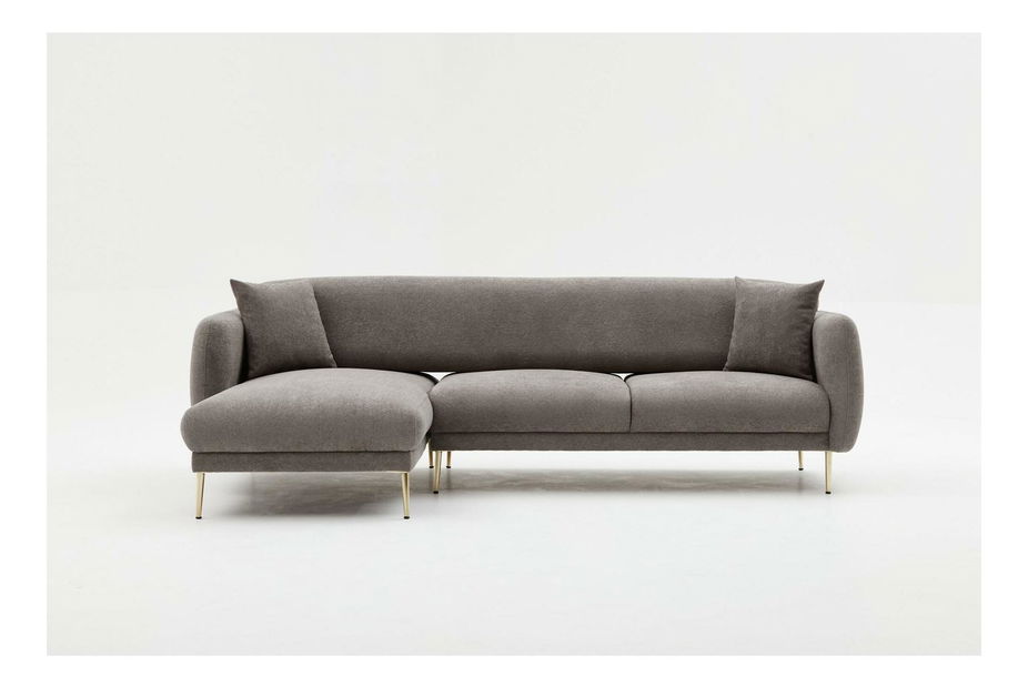 Rohová sedačka Simeon (L) (šedá + zlatá)