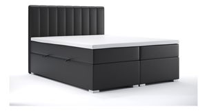 Boxspring postel 160 cm Ranaly (černá ekokůže) (s úložným prostorem)