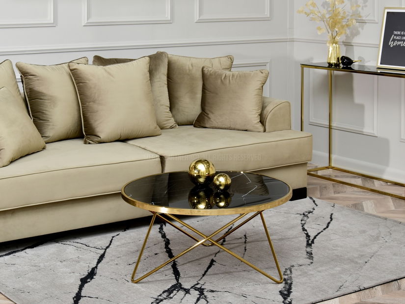 Konferenční stolek Armin Xl (černý mramor + zlato)