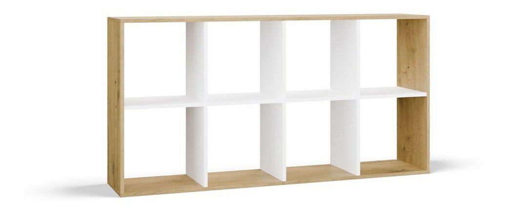 Regál Metros 4 (dub artisan + bílá)