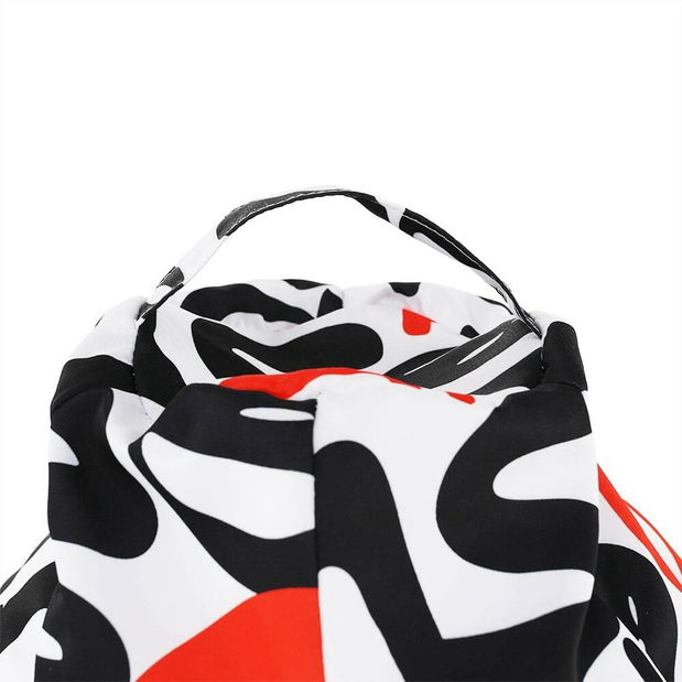 Sedací vak Blaze (bílá + černá + šedá + červená vzor)