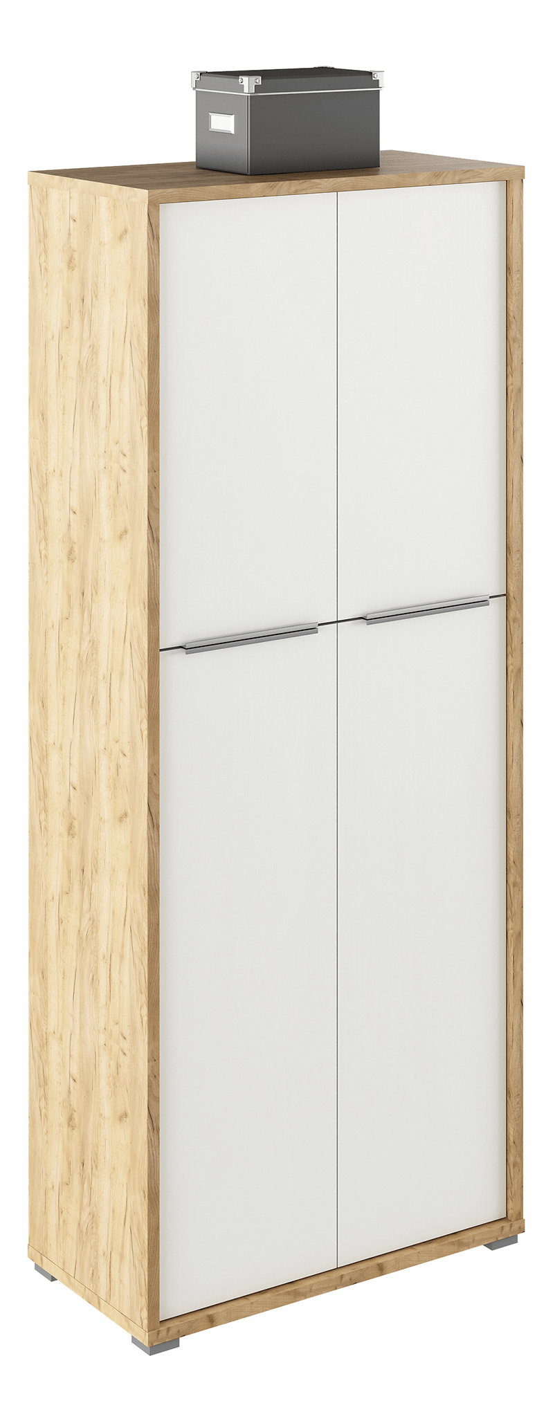 Policová skříň Rumia 07 (dub artisan + bílá)