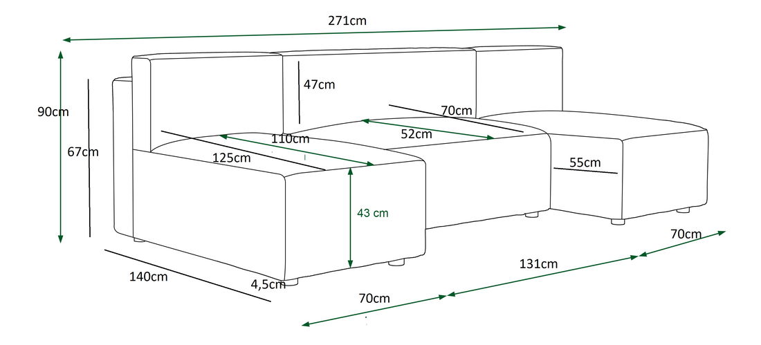 Rohová sedací souprava U Mirage U Sed (mátová)